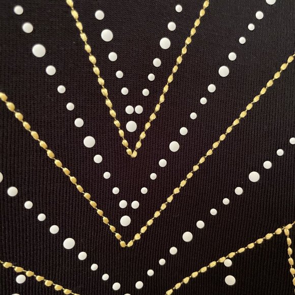 Ming Wang Jacket M Black Yellow White Embellished Blazer - Picture 5 of 6